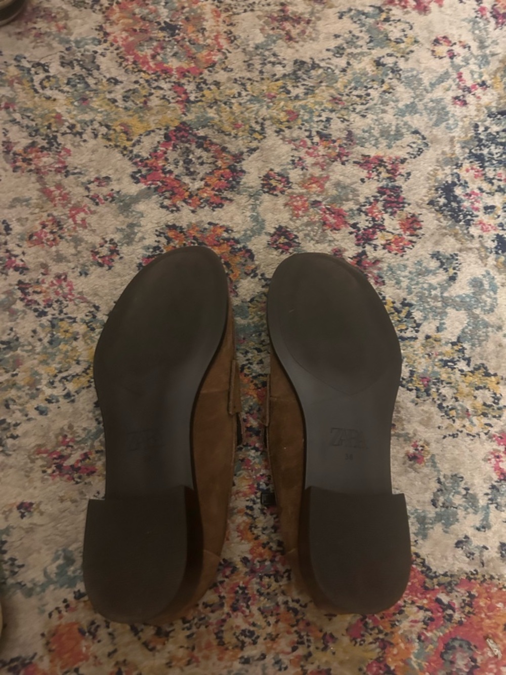 Zara Genuine Suede Leather  Penny Loafers |Classic Minimalist| Like New| 7.5 - Picture 2 of 6